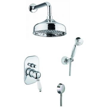 Душевой комплект Fiore (Фиоре) Imperiale, на 2 потребителя, с круглым верхним душем 20 см и кронштейном 35 см, золото, 83OO5138