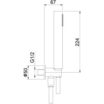 Набор для душа Fiore (Фиоре) Kera, ручной душ, душевой шланг, держатель с водоотводом, белый матовый, 30BB8786
