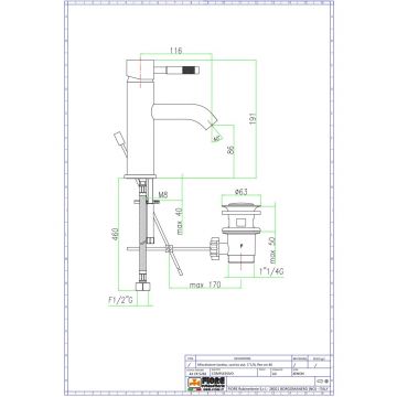 Смеситель однорычажный Fiore (Фиоре) Kera, с донным клапаном, золото, 44OO5283