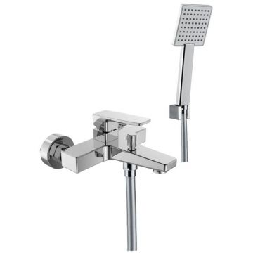 Смеситель для ванны Fiore (Фиоре) Dark, однорычажный (излив 17,5 см), с набором для душа, цвет хром 140CR4451