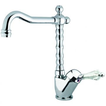 Смеситель для раковины Fiore (Фиоре) Imperiale Sky, однорычажный(излив 19 см), с донным клапаном, цвет золото - Swarovski 82OO2245