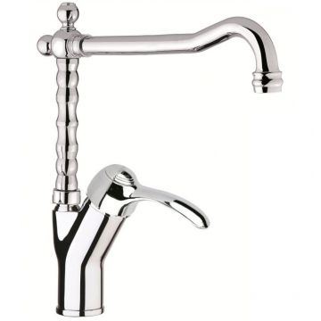 Смеситель для кухни Fiore (Фиоре) Jafar, однорычажный (излив 28 см), без донного клапана, цвет золото 47OO4327