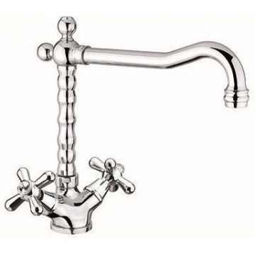 Смеситель для кухни Fiore (Фиоре) Margot Sky, двухвентильный, цвет хром - Swarovski 01CR0644