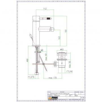 Смеситель для биде Fiore (Фиоре) Xenon, однорычажный с донным клапаном, цвет золото 44OO5371