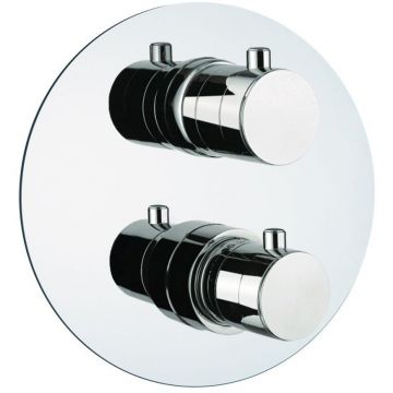 Смеситель для душа Fiore (Фиоре) X-Termo, встраиваемый в стену на 3 выхода, с термостатом (круглая панель и ручки), цвет золото 31OO0921