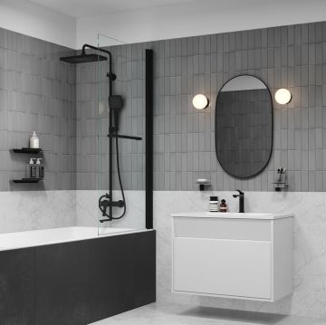 Душевая система IDDIS (ИДДИС) Parker с тропическим душем и изливом, черный матовый PARBL3Fi06