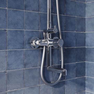 Душевая система IDDIS Aiger с тропическим душем и изливом, хром глянцевый  AIGSB3Fi06