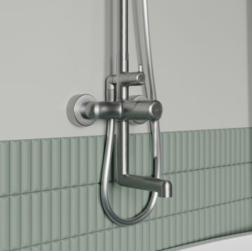 Душевая система IDDIS (ИДДИС) Aiger с тропическим душем и изливом, хром матовый AIGBC3Fi06