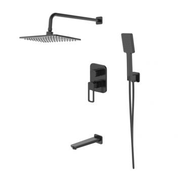 Душевая система IDDIS (ИДДИС) Slide с тропическим душем, ручным душем и изливом, черный матовый SLIBL03i68