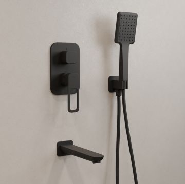 Душевая система IDDIS (ИДДИС) Slide с тропическим душем, ручным душем и изливом, черный матовый SLIBL03i68