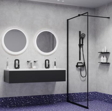 Смеситель для ванны IDDIS (ИДДИС) Twist с управлением Push Control, черный матовый, TWIBLBTi02WA