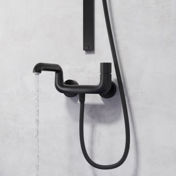 Смеситель для ванны IDDIS (ИДДИС) Twist с управлением Push Control, черный матовый, TWIBLBTi02WA