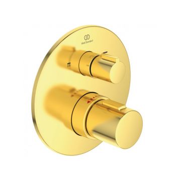 Смеситель для ванны Ideal (Идеал) Standard Ceratherm Т100 термостатический скрытого монтажа A5814A2 Шлифованное Золото