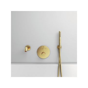 Смеситель для ванны Ideal (Идеал) Standard Ceratherm Т100 термостатический скрытого монтажа A5814A2 Шлифованное Золото