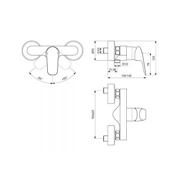 Смеситель для душа Ideal (Идеал) Standard Ceraflex B1720AA хром