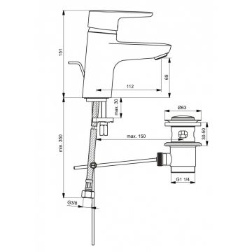 Смеситель для раковины Ideal (Идеал) Standard Connect B9914AA хром