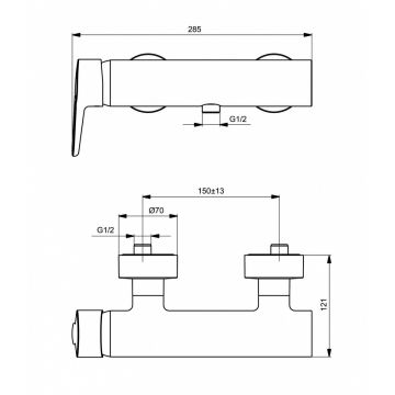 Смеситель для душа Ideal (Идеал) Standard Connect B9924AA хром