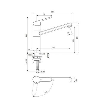 Смеситель для кухни Ideal (Идеал) Standard Ceraflex BC135AA хром