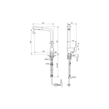 Смеситель для кухни Ideal (Идеал) Standard Ceralook выдвижной BC178AA хром
