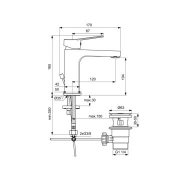 Смеситель для раковины Ideal (Идеал) Standard Entella BC232AA хром