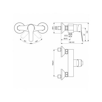 Смеситель для душа Ideal (Идеал) Standard Entella BC235AA хром