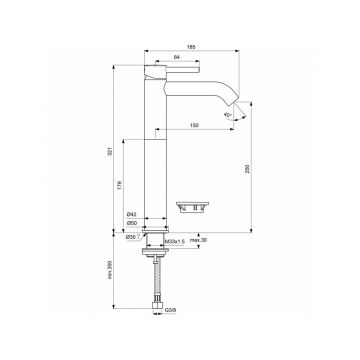 Смеситель для раковины Ideal (Идеал) Standard Ceraline BC269XG Черный шелк