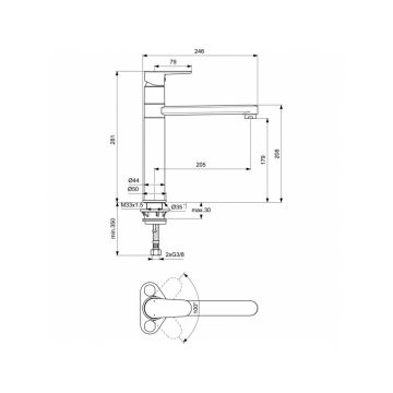 Смеситель для раковины Ideal (Идеал) Standard Cerafine O BC501XG Черный шелк