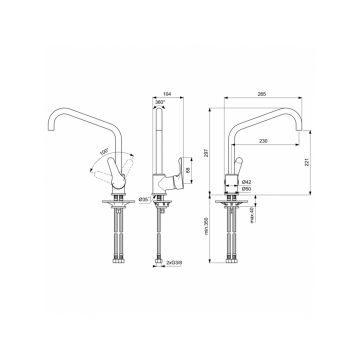 Смеситель для кухни Ideal (Идеал) Standard Alpha BC660AA хром