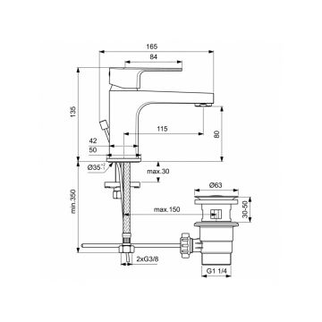 Смеситель для раковины Ideal (Идеал) Standard Cerafine D BC684AA хром