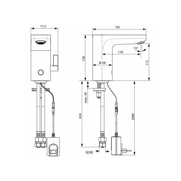 Смеситель для раковины Ideal (Идеал) Standard Ceraplus сенсорный A6146AA хром