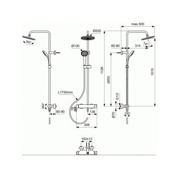 Душевая система Ideal (Идеал) Standard Cerafine O BC750AA хром