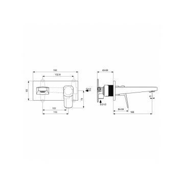Смеситель для раковины Ideal (Идеал) Standard Ceraplan скрытого монтажа BD244AA хром