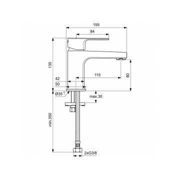 Смеситель для раковины Ideal (Идеал) Standard Однорукоятковый BC682AA хром