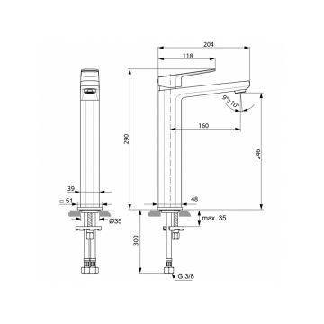 Смеситель для раковины Ideal (Идеал) Standard Tonic II A6329AA хром