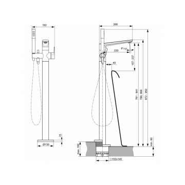 Смеситель для ванн Ideal (Идеал) Standard Tonic II A6347AA хром