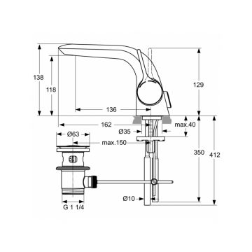 Смеситель для раковины Ideal (Идеал) Standard Melange A4258AA хром