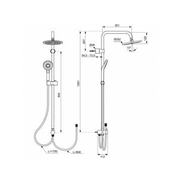Душевая система Ideal (Идеал) Standard Ideal (Идеал)rain Eco A6943AA хром