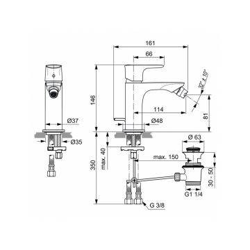 Смеситель для биде Ideal (Идеал) Standard Connect Air A7030AA хром