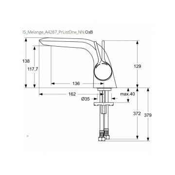 Смеситель для раковины Ideal (Идеал) Standard Melange A4287AA хром