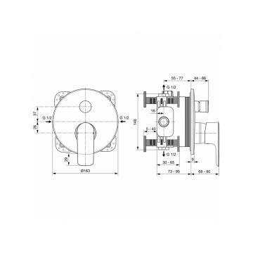 Смеситель для душа Ideal (Идеал) Standard Connect Air скрытого монтажа A7035A5 Магнит