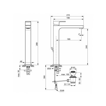 Смеситель для раковины Ideal (Идеал) Standard Edge A7112AA хром