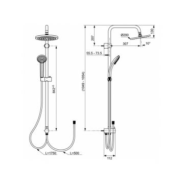 Душевая система Ideal (Идеал) Standard Ideal (Идеал)rain Sort A5691AA хром