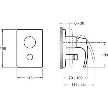 Смеситель для ванны с душем Jacob Delafon (Якоб Делафон) Symbol E98724 (внешняя часть), хром