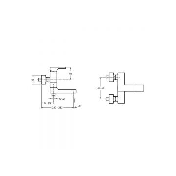 Смеситель для ванны Jacob Delafon (Якоб Делафон) Strayt E45370-CP хром
