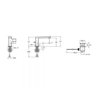 Смеситель для раковины Jacob Delafon (Якоб Делафон) Composed E73050-CP хром