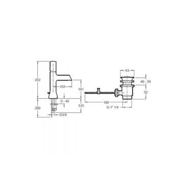 Смеситель для раковины Jacob Delafon (Якоб Делафон) Toobi E8959-CP хром
