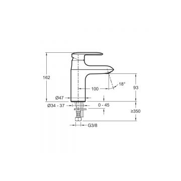 Смеситель для раковины Jacob Delafon (Якоб Делафон) Kumin E99447-CP хром