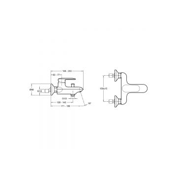 Смеситель для ванны Jacob Delafon (Якоб Делафон) Kumin E99460-CP хром