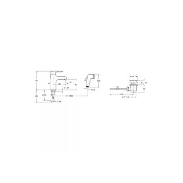 Смеситель для раковины Jacob Delafon (Якоб Делафон) Kumin с гигиеническим душем E99465-CP хром