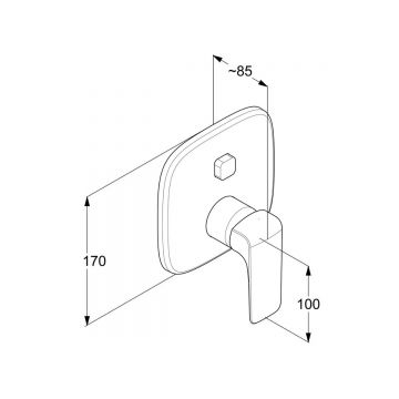 Смеситель для ванны Kludi (Клуди) Ameo скрытого монтажа 416590575, хром
